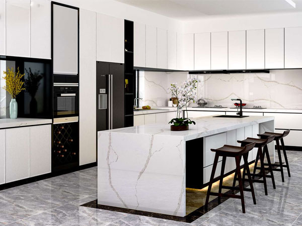 Không gian nội thất đẳng cấp từ đá Calacatta Gold